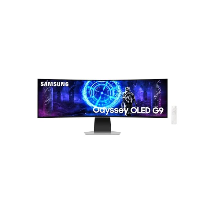 SAMSUNG 49-Inch Odyssey G9 (G95SD) Series OLED Curved Gaming Monitor, 240Hz, 0.03ms, Dual QHD, Glare Free, Smart Features, FreeSync Premium Pro, Height Adjustable Stand, LS49DG956SNXGO, 2024