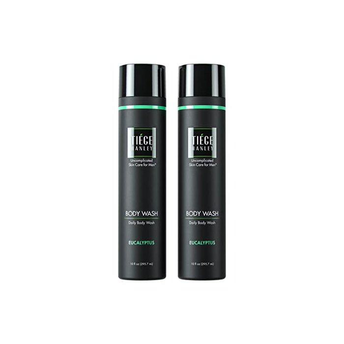 Tiege Hanley Daily Body Wash for Men | Gently Removes Dirt, Sweat and Oil | Eucalyptus Scent | 10 fluid ounces | Made in the USA | 2 Pack