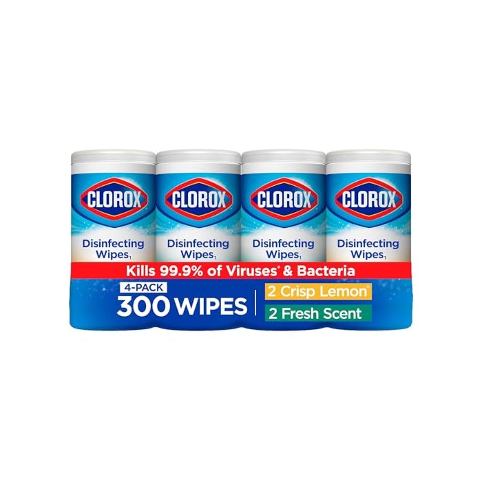 Clorox Disinfecting Wipes Value Pack, Bleach Free Cleaning Wipes, 75 Count Each, Pack of 4