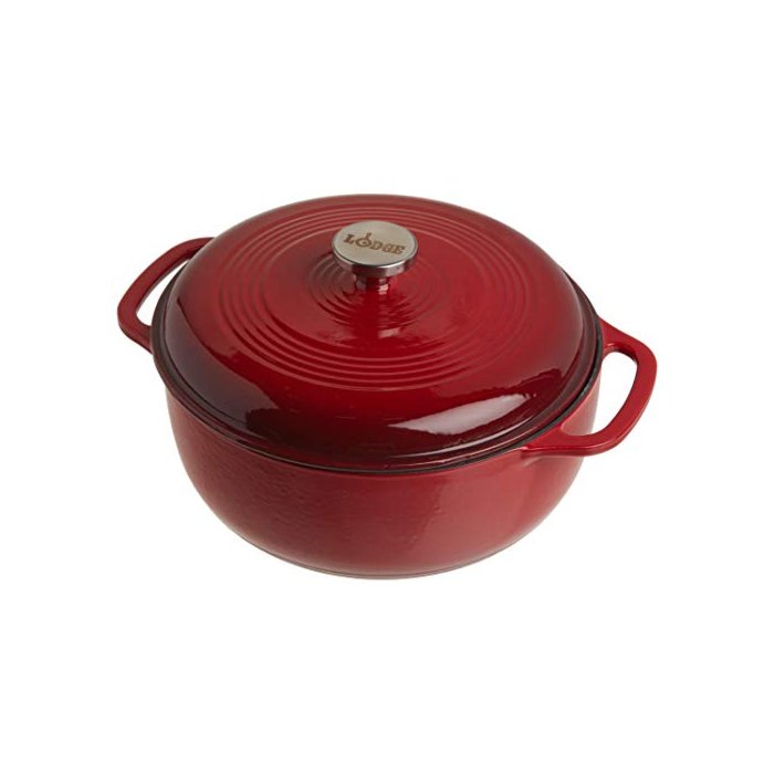 Lodge EC6D43 Enameled Cast Iron Dutch Oven, 6-Quart, Island Spice Red