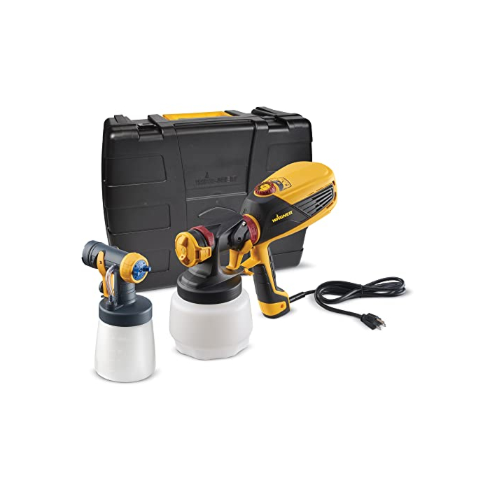 Wagner Spraytech 0529010 FLEXiO 590 Handheld HVLP Paint Sprayer, Sprays Most Unthinned Latex, Includes Two Nozzles - iSpray & Detail Finish Nozzle, Complete Adjustability for All Needs , Multi-colored