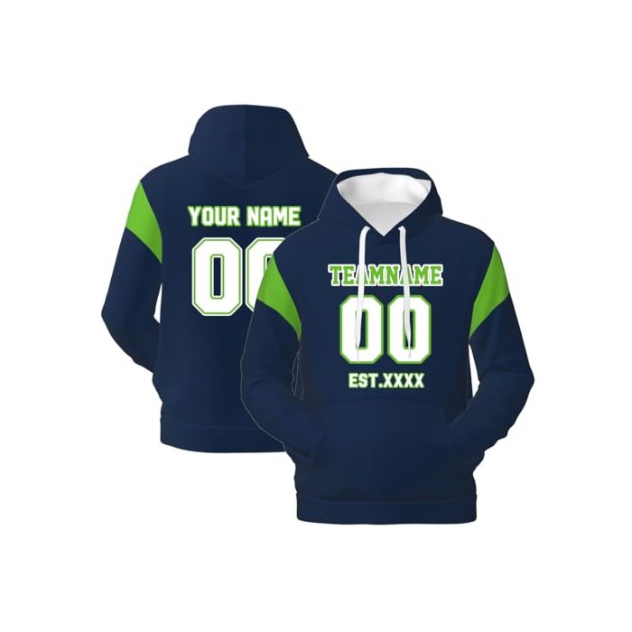 Custom Football Hoodie Sports Fan Jersey Design Your Own Name Number Hoodies Personalized Sweatshirts