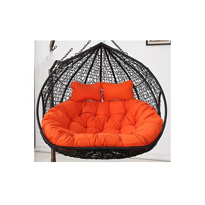 RAZANA Hammock Swing Chair Cushion Double Egg Chair Cushion Luxury Outdoor Patio Wicker Loveseat Hanging Swing Egg Chairs for 2 Persons Patio Backyard Balcony (M)