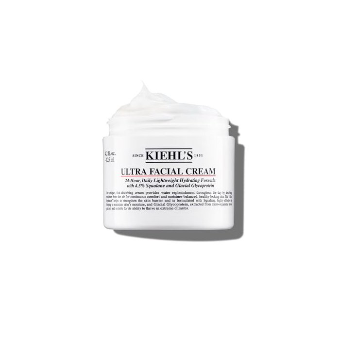 Kiehl's Ultra Facial Cream, with 4.5% Squalane to Strengthen Skin's Moisture Barrier, Skin Feels Softer and Smoother, Long-Lasting Hydration, Easy and Fast-Absorbing, All Skin Types - 4.2 fl oz