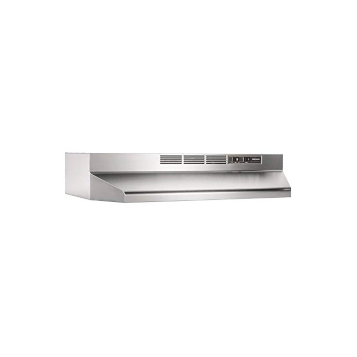 Broan-NuTone 413004 Non-Ducted Ductless Range Hood with Lights Exhaust Fan for Under Cabinet, 30-Inch, Stainless Steel