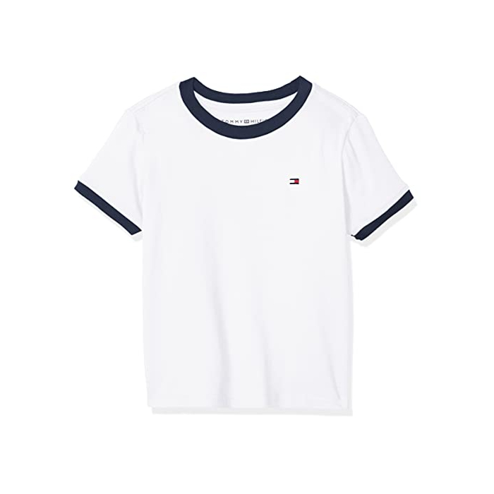 Tommy Hilfiger Boys Ken Tee (Toddler/Little Kids), Classic White, 4/Regular