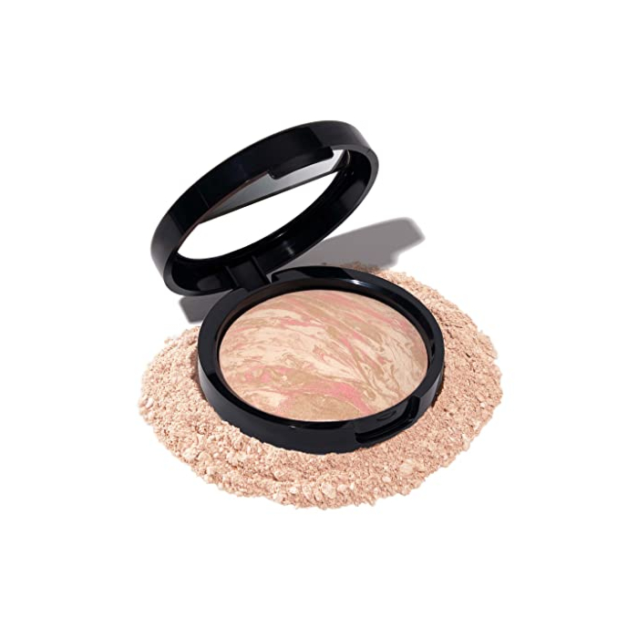 LAURA GELLER NEW YORK Award-Winning Baked Balance-n-Brighten Color Correcting Powder Foundation - Fair - Buildable Light to Medium Coverage - Demi-Matte Natural Finish