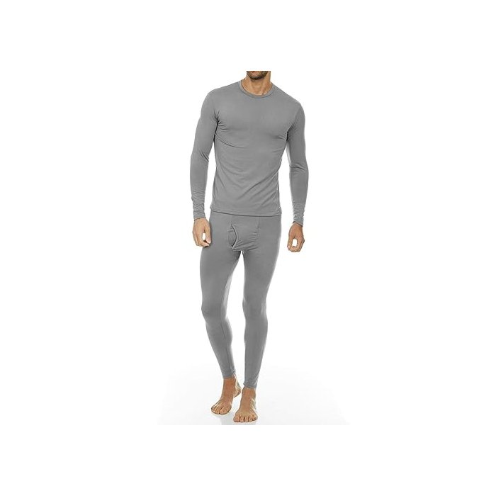 Thermajohn Long Johns Thermal Underwear for Men Fleece Lined Base Layer Set for Cold Weather (Large, Grey)