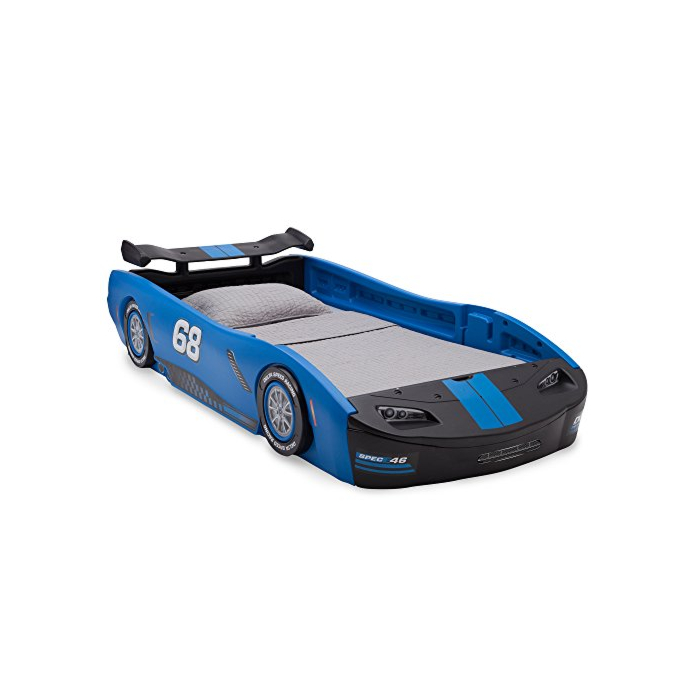 Delta Children Turbo Race Car Twin Bed, Blue