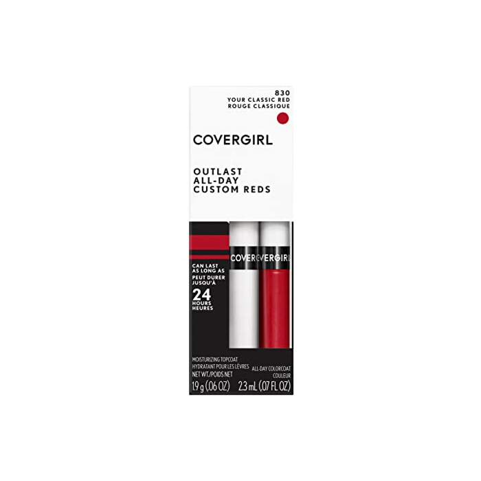 COVERGIRL Outlast All-Day Lip Color Custom Reds, Your Classic Red, 0.06 Ounce (Pack of 1)