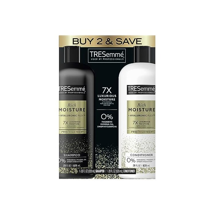 TRESemmé Rich Moisture Shampoo and Conditioner Rich Moisture Pack of 2 for Dry Hair Formulated With Vitamin E and Biotin 28 oz