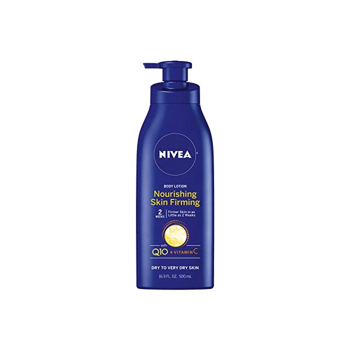 NIVEA Nourishing Skin Firming Body Lotion with Q10 and Vitamin C, 16.9 Fl Oz Pump Bottle