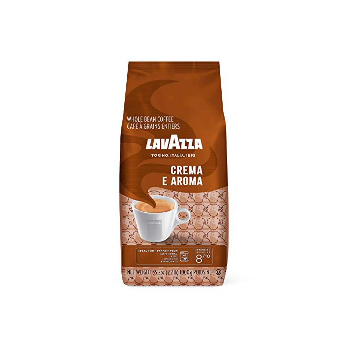 Lavazza Roasted Coffee Beans, Crema E Aroma, 2.20 lbs (Pack of 6)