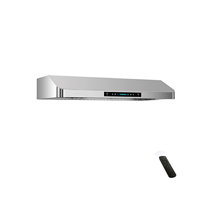 IKTCH 30 Inch Under Cabinet Range Hood with 900-CFM, 4 Speed Gesture Sensing&Touch Control Panel, Stainless Steel Kitchen Vent with 2 Pcs Baffle Filters(IKC01-30)