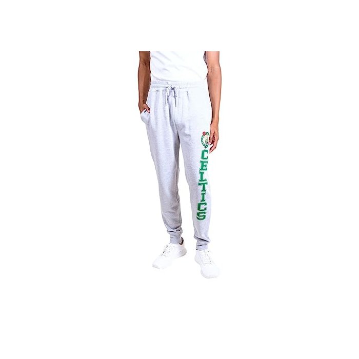 Ultra Game NBA Official Men’s Super Soft Game Day Jogger Sweatpants - Unisex, Boston Celtics, Heather Gray, X-Large