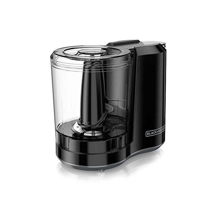 Black+Decker HC300BC Black + Decker 3-Cup Food Processor, One Touch Pulse, Dishwasher Safe Parts, 3-Cup, Black