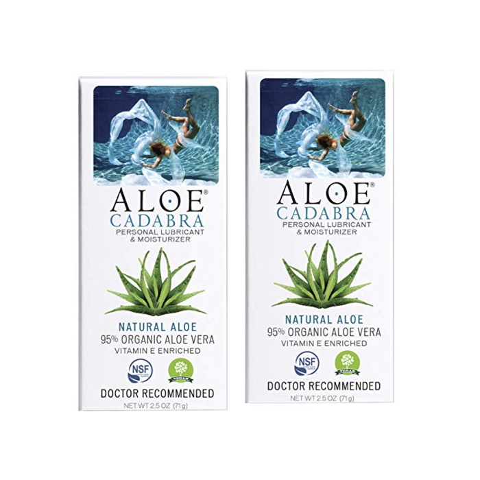 Aloe Cadabra Flavored Personal Lubricant Organic Passion Lube for Women, Men & Couples, Banana Cream 2.5 Ounce