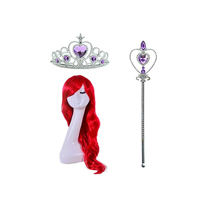 Joy Join Little Girls Princess Mermaid Costume for Girls Dress Up Party with Wig,Crown, Mace 4-5 Years