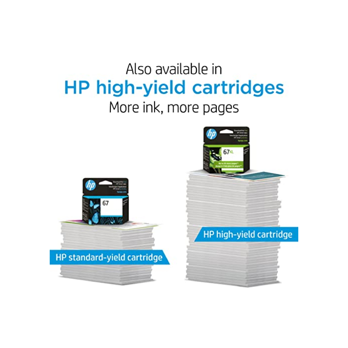 Original HP 67XL Black High-yield Ink Cartridge | Works with HP DeskJet 1255, 2700, 4100 Series, HP ENVY 6000, 6400 Series | Eligible for Instant Ink | 3YM57AN