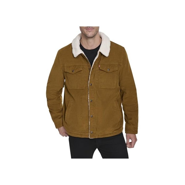 Levi's Men's Corduroy Sherpa Trucker Jacket, Brown, X-Small