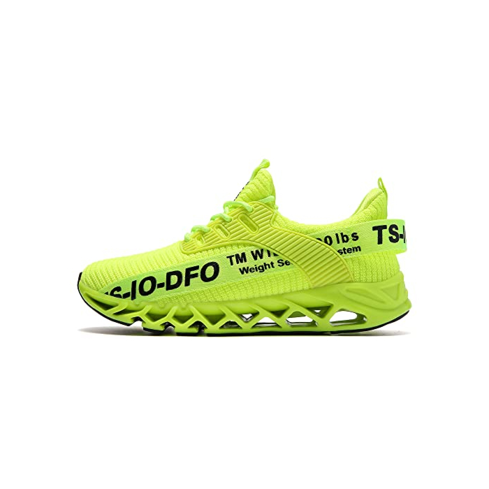 Ezkrwxn Sneakers for Men Slip on Fashion Casual Sport Running Tennis Athletic Walking Shoes Gym Runner Trail Shoes Non-Slip Jogging Shoe Size 11 Fluorescent Green