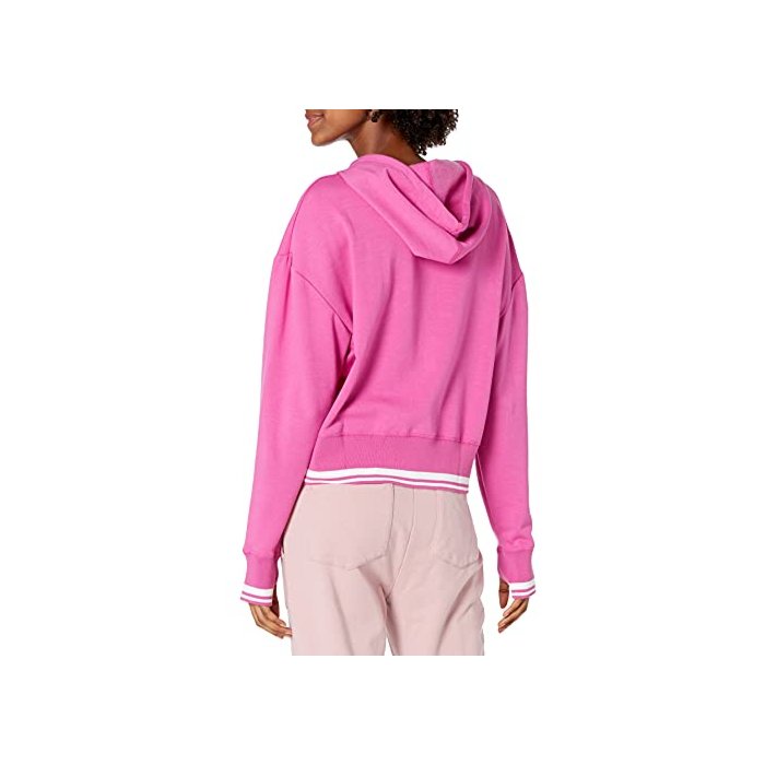 Juicy Couture Women's Cropped Logo Pullover Hoodie, Wild Fuchsia, Large