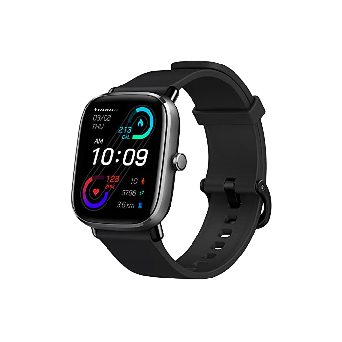 Amazfit GTS 2 Mini smartwatch in black.