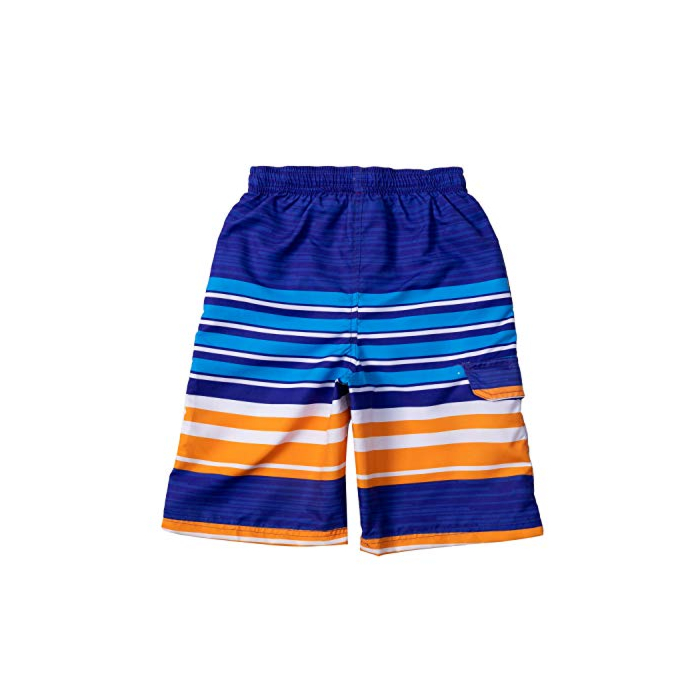 Kids Swim Trunk (Blue & Orange Stripe) - 10/12