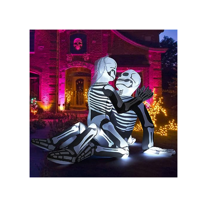 pooky Cuddling Skeletons Halloween Inflatable Decoration