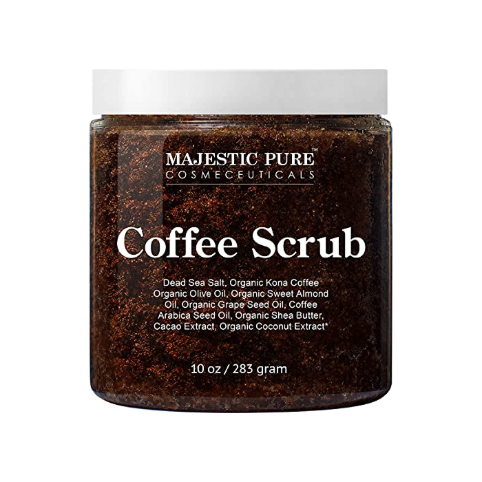 Majestic Pure Cellulite Hot Cream and Arabica Coffee Scrub Bundle - For Smoothing, Toning and Firming Skin - Reduces Appearance of Cellulite, Stretch Marks and Spider Veins