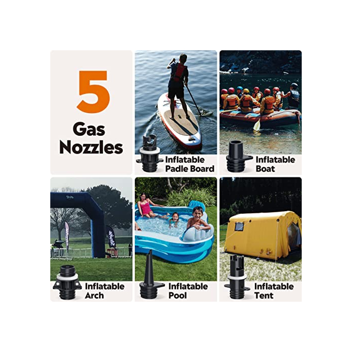 OutdoorMaster 16PSI High Pressure SUP Air Pump with Rechargeable Battery The Whale - Intelligent Dual Stage Inflation & Auto-Off Feature and Deflation Function for Inflatable Stand Up Paddle Boards