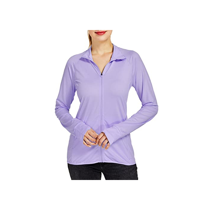 Willit Women's UPF 50+ Sun Protection Jacket SPF Shirts Long Sleeve Running Hiking Athletic UV Jacket Lightweight Purple M