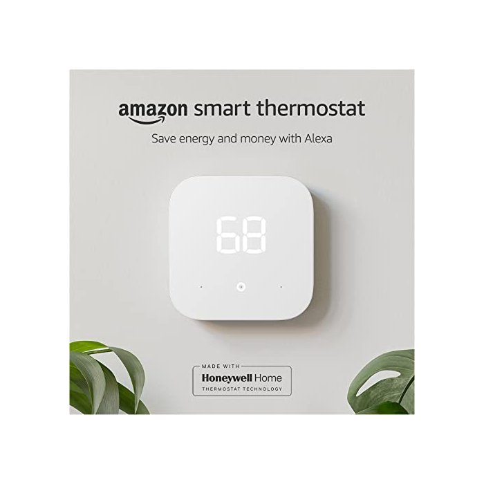 Amazon Smart Thermostat - Sleek design on a modern wall.