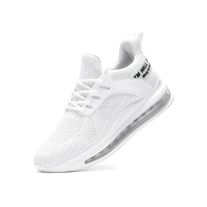 Men's Running Shoes Air Low Top Comfort Basketball Sneakers Breathable Fashion Tennis Sport Gym Fitness Cross Trainers White