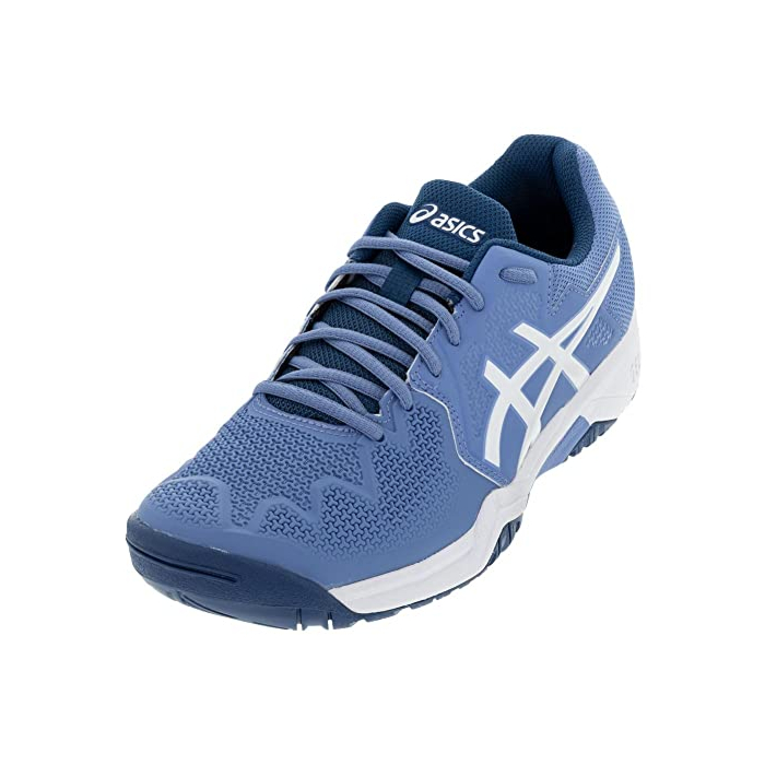 ASICS Kid's Gel-Resolution 8 Grade School Tennis Shoes, 1, Blue Harmony/White