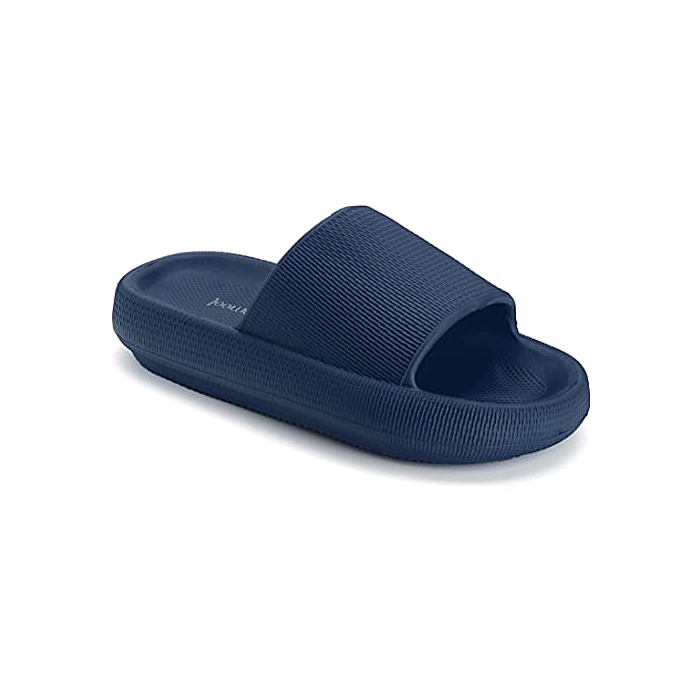 Joomra Slippers Mens Slides Cushioned for Womens Quick Drying Shower Foam Male Pillow House Shoes Pool Beach Spa Garden Sandals Sandles Dark Blue 40-41