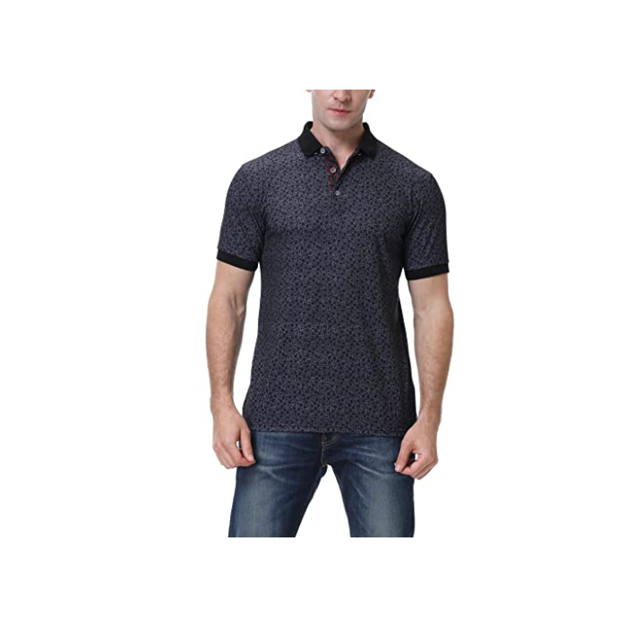 IGEEKWELL Polo Shirts for Men Short Sleeve Golf Tennis T-Shirt Moisture Wicking Printed Shirts