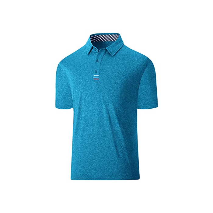 ZITY Golf Polo Shirts for Men Short Sleeve Athletic Tennis T-Shirt 017-3-AqueBlue-M