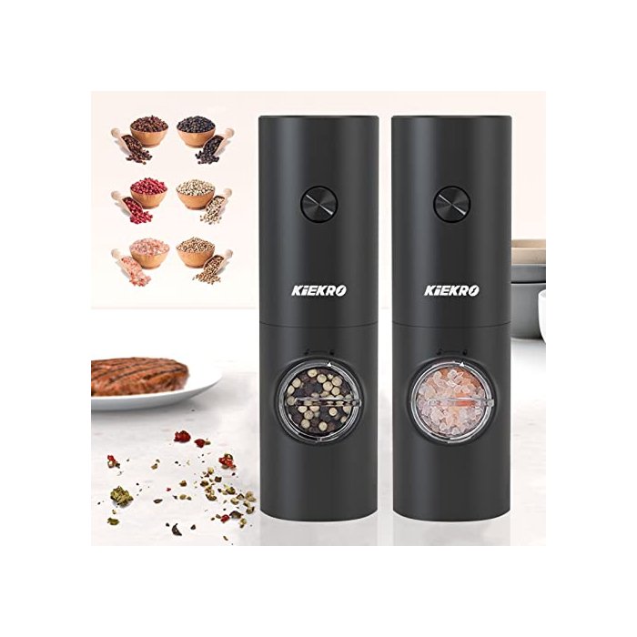 Electric salt and pepper grinder with white LED light