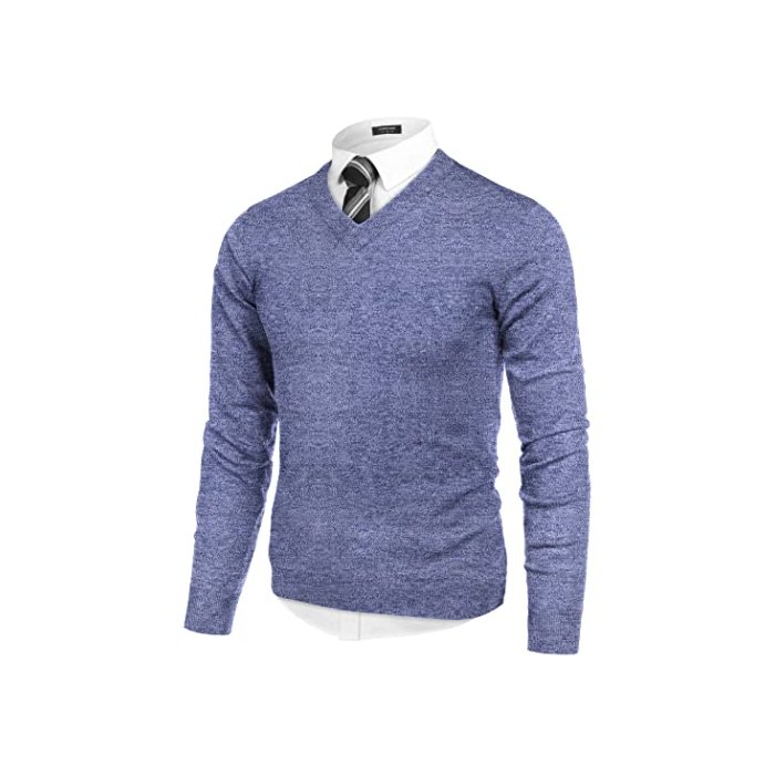 COOFANDY Men's V Neck Fashion Sweater Lightweight Knit Business Thin Fall Jumper