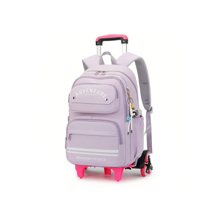 ETAISHOW Rolling Backpack for Girls Kids Backpack with Wheels Roller Bookbag Trolley School Bag Wheeled Bag