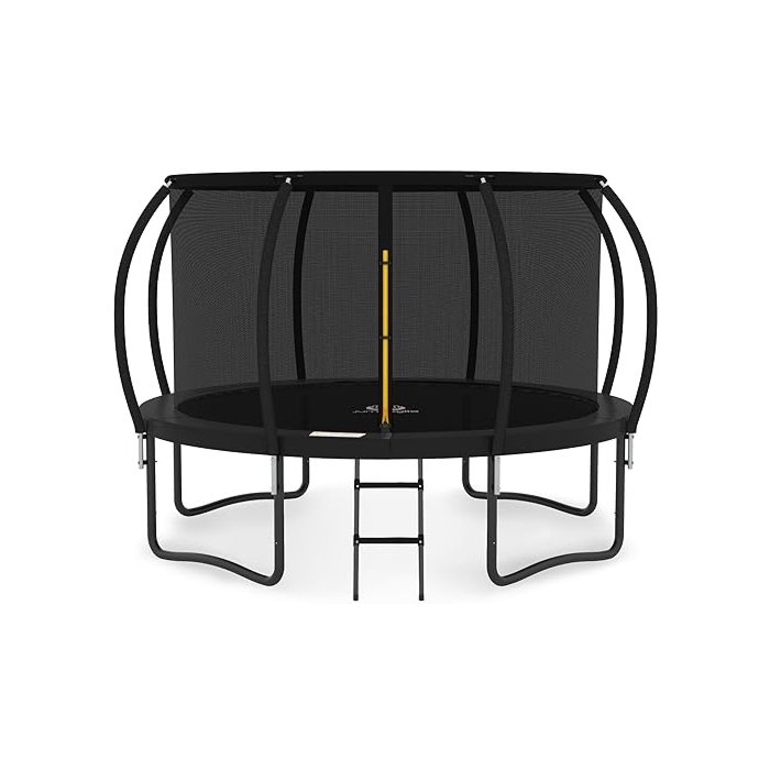 JUMPZYLLA Trampoline 8FT 10FT 12FT 14FT 15FT 16FT Trampoline Outdoor with Enclosure - Recreational Trampolines with Ladder and Galvanized Anti-Rust Coating, ASTM Approval- Outdoor Trampoline for Kids