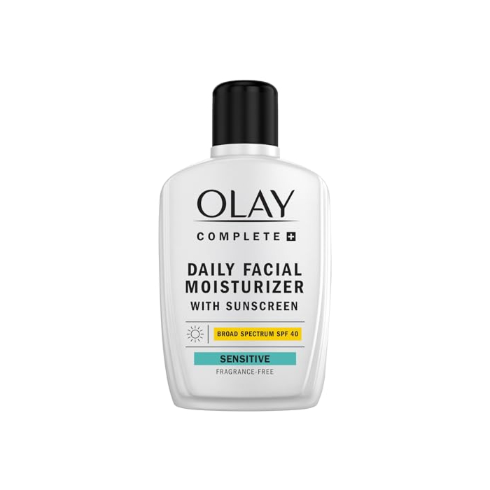 Olay Complete+ Daily Facial Moisturizer with Sunscreen SPF 40, Fragrance-Free, 6 FL OZ, Broad Spectrum Sunscreen for Sensitive Skin