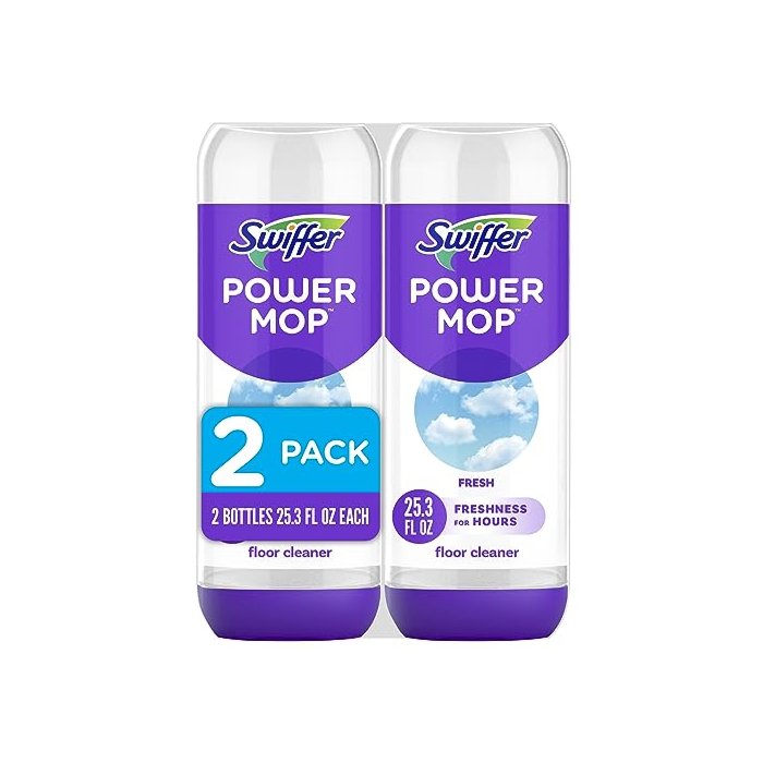 Swiffer PowerMop Floor Cleaning Solution with Fresh Scent, 25.3 fl oz, 2 Pack