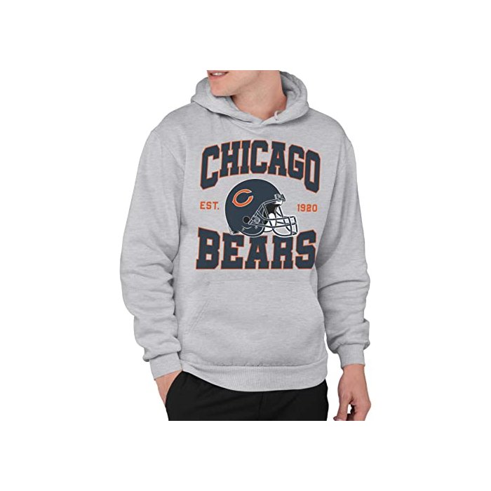 Junk Food Clothing x NFL - Chicago Bears - Team Helmet - Unisex Adult Pullover Fleece Hoodie for Men and Women - Size Large