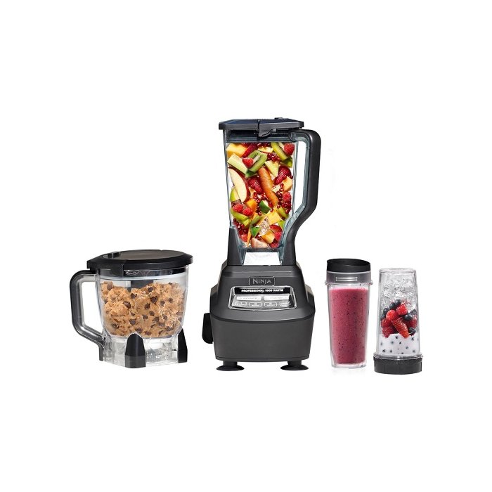 Ninja BL770 Mega Kitchen System with blender pitcher, food processor bowl, and to-go cups