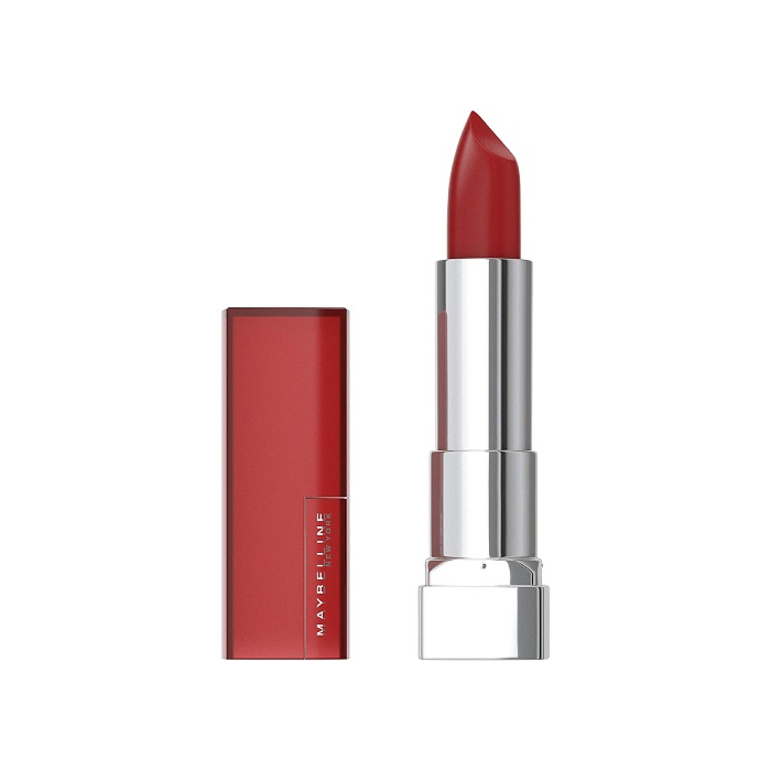 Maybelline Color Sensational Lipstick, Lip Makeup, Matte Finish, Hydrating Lipstick, Nude, Pink, Red, Plum Lip Color, Smoking Red, 0.15 oz; (Packaging May Vary)