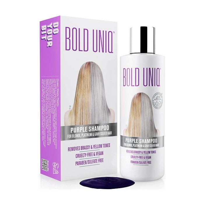 Purple Shampoo for Blonde Hair - Blonde Toner Eliminates Brassy Yellow Tones for Bleached, Platinum, Bleached, Gray, Ash, Silver & Blonde Hair - Paraben & Sulfate-Free, Cruelty-Free & Vegan - 8 Fl Oz