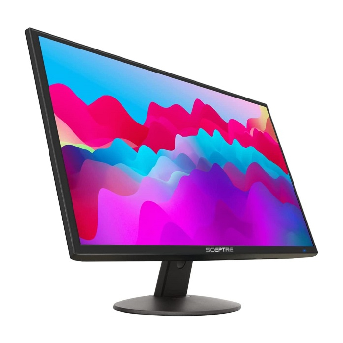 Sceptre 22 inch 75Hz 1080P LED Monitor 99% sRGB HDMI X2 VGA Build-In Speakers, Machine Black (E225W-19203R series)