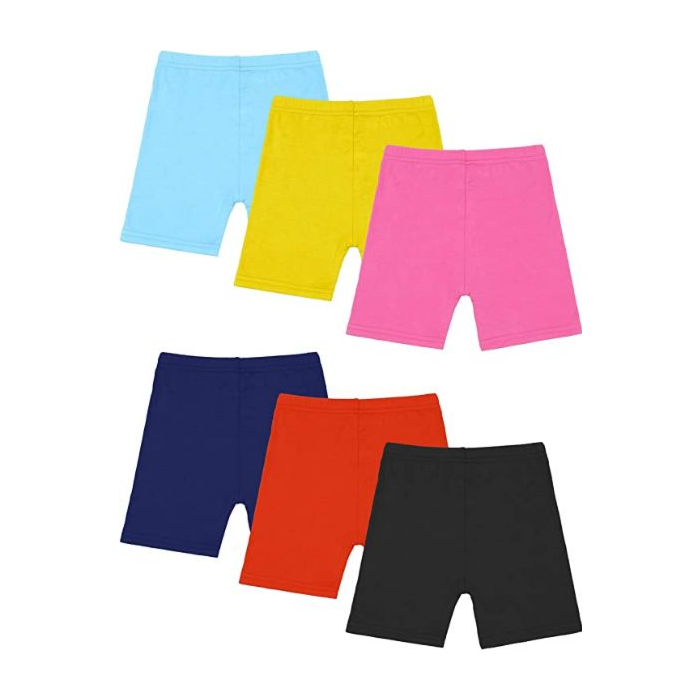 Resinta 6 Pack Dance Shorts Girls Bike Short Breathable and Safety (Yellow,Orange,Navy,Black,Light Blue,Pink)